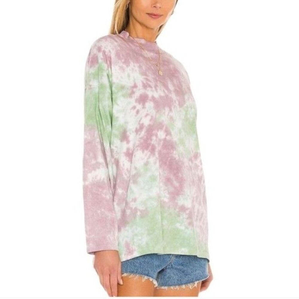 NWOT We The Free Tie Dye Long Sleeve Tee Lavender & Green Size XS